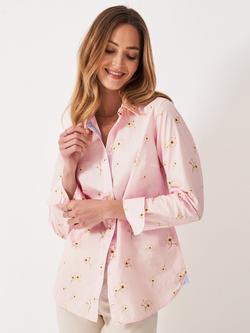 Crew Clothing Lulworth Floral Cotton Shirt, Raspberry Pink