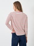 Crew Clothing Long Sleeve Crew Neck Cotton Jersey Top, Multi Red