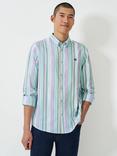 Crew Clothing Cotton Regular Fit Stripe Oxford Shirt, Multi/Blue, Multi/Blue