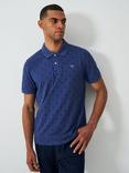 Crew Clothing Cotton Regular Fit Short Sleeve Anchor Print Polo Shirt, Navy Blue