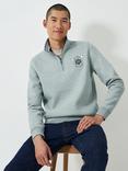 Crew Clothing Salcombe Crest 1/2 Zip Sweatshirt, Light Green