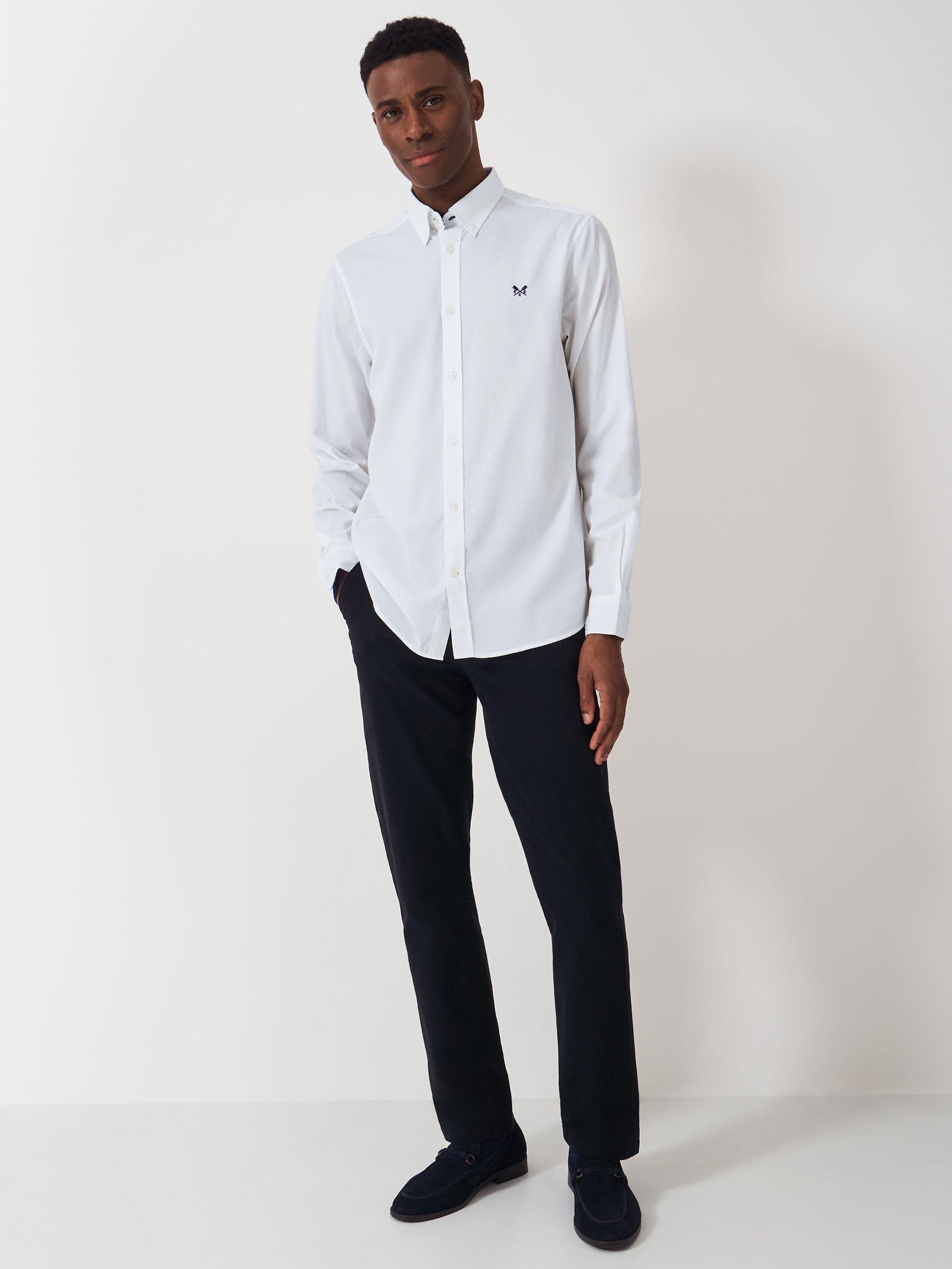 Product image 3 of 5, which shows Crew Clothing Cotton Poplin Shirt, White, XS