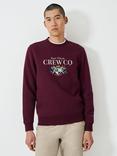 Crew Clothing Embroidered Flag Sweatshirt, Burgundy Red