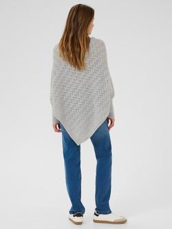 KAFFE Oline Knitted Poncho, Mid Grey - view 2, Mid Grey