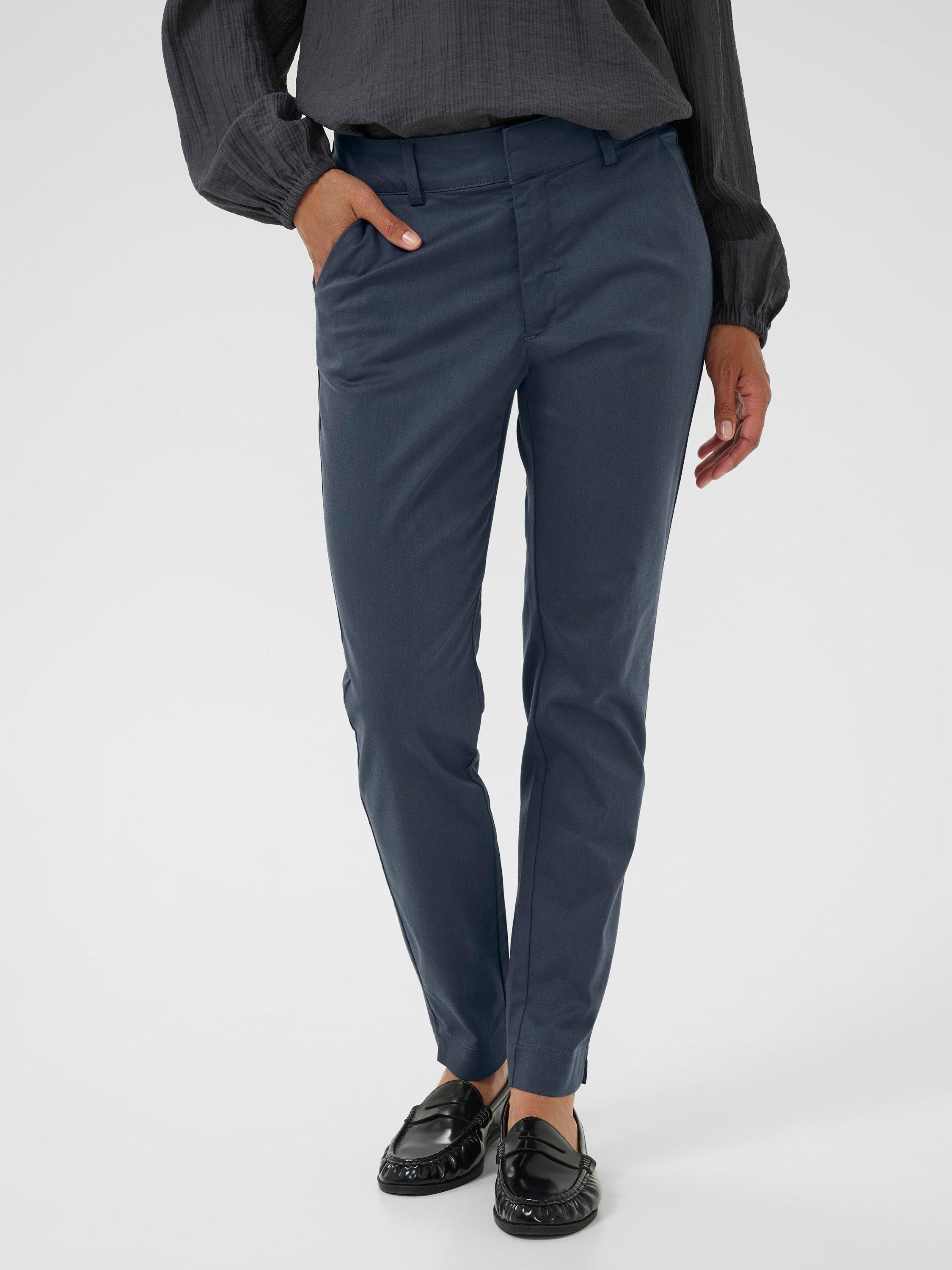 Product image 1 of 6, which shows KAFFE Lea Straight Chinos, Black Oyster, 8