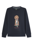 Hackett London Kids' Cotton Blend Crew Neck Sweatshirt, Midnight Blue