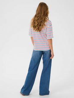 KAFFE KAwinny Stripe Cotton T-Shirt - view 2, Blue/Multi