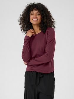 KAFFE Marin Long Sleeve Top, Mid Red, Mid Red