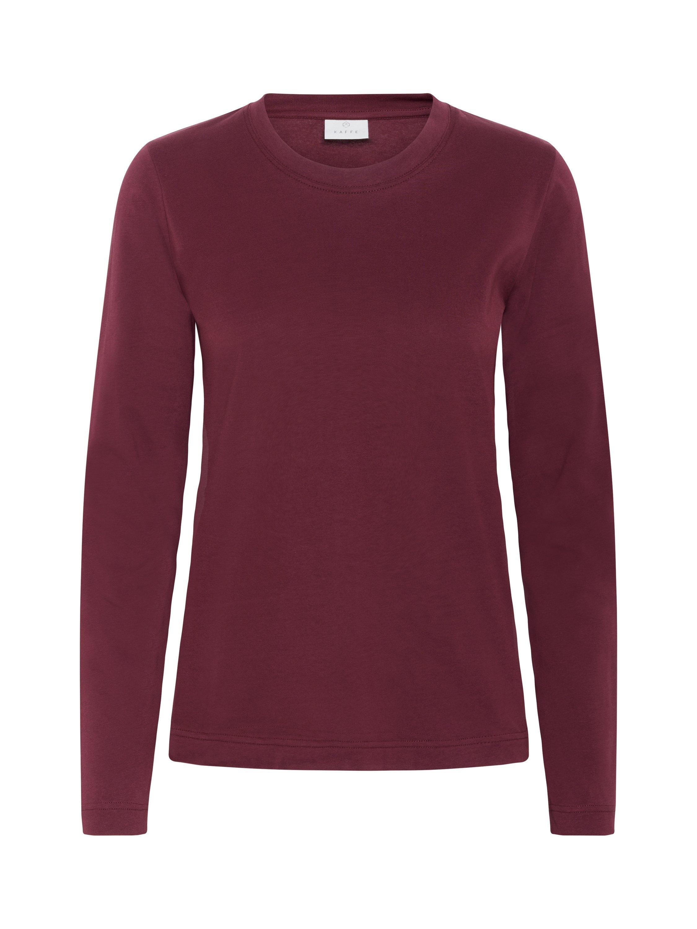 Product image 5 of 6, which shows KAFFE Marin Long Sleeve Top, Mid Red, XS