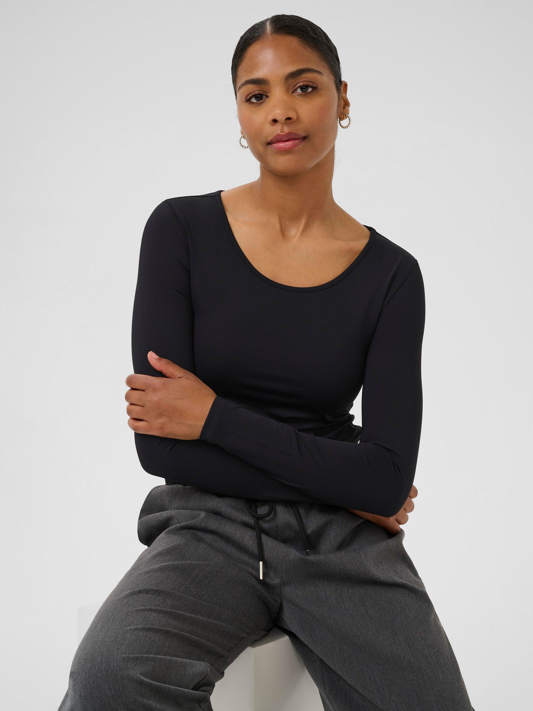 Product image 4 of 6, which shows KAFFE KAarina Long Sleeve T-Shirt, Black, XS