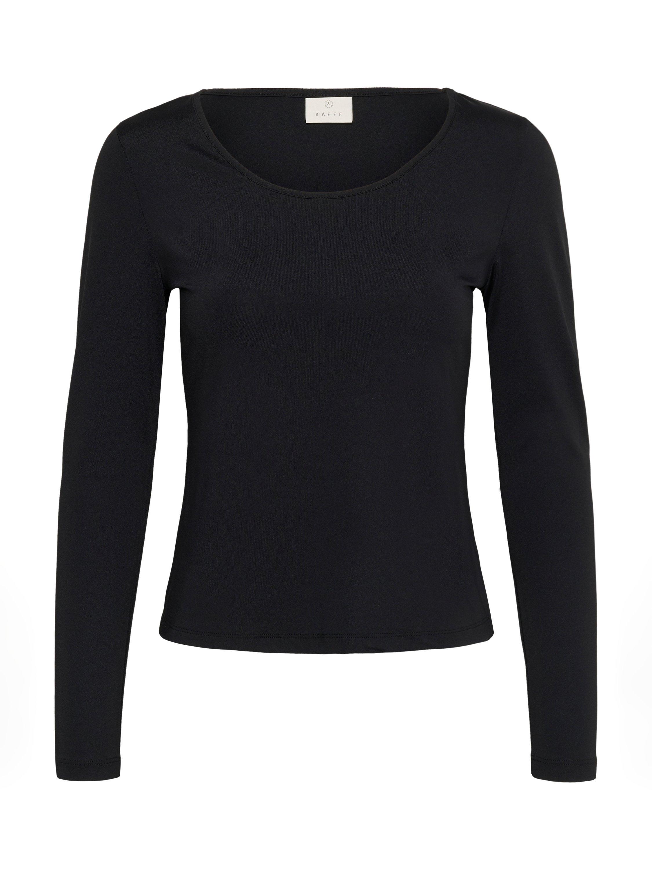 Product image 5 of 6, which shows KAFFE KAarina Long Sleeve T-Shirt, Black, XS