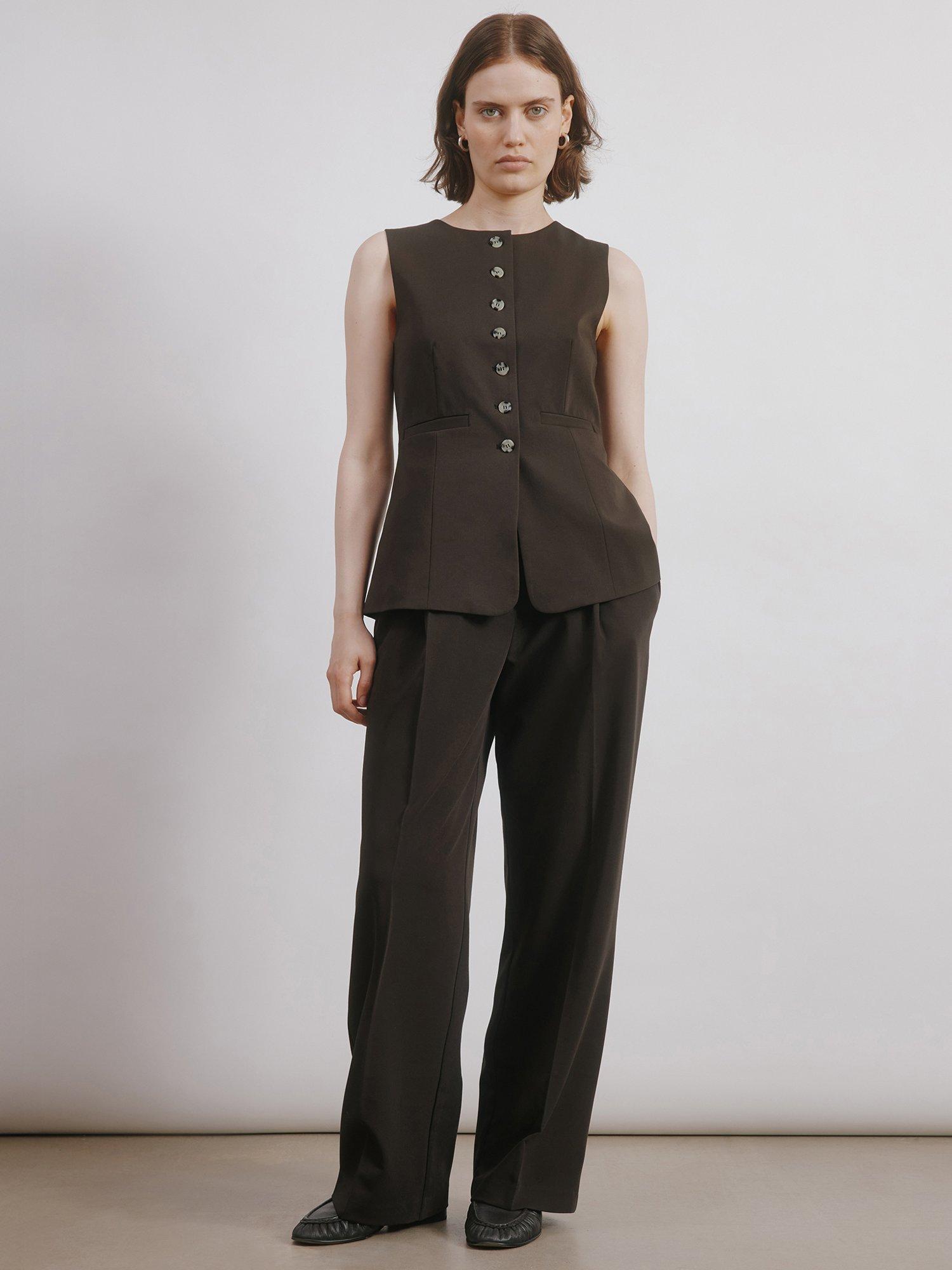 Product image 6 of 7, which shows Albaray Tailored Longline Waistcoat, Chocolate, 8