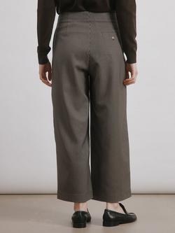 Albaray Houndstooth Tailored Barrel Leg Trousers, Brown - view 2, Brown