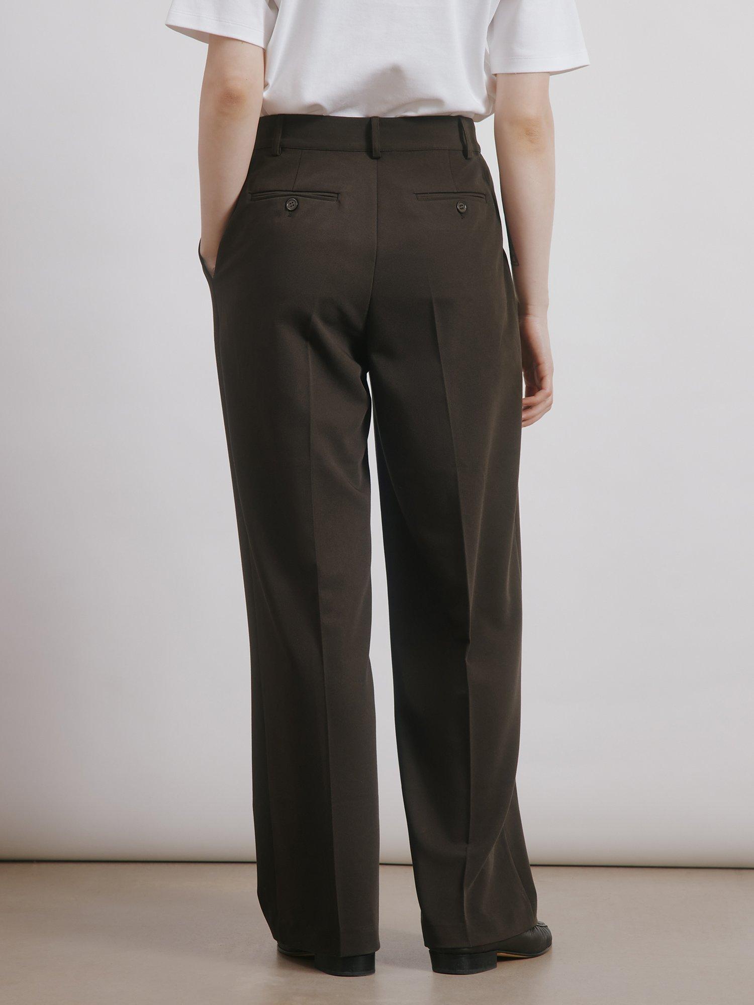Product image 2 of 6, which shows Albaray Straight Leg Tailored Trousers, Chocolate, 18