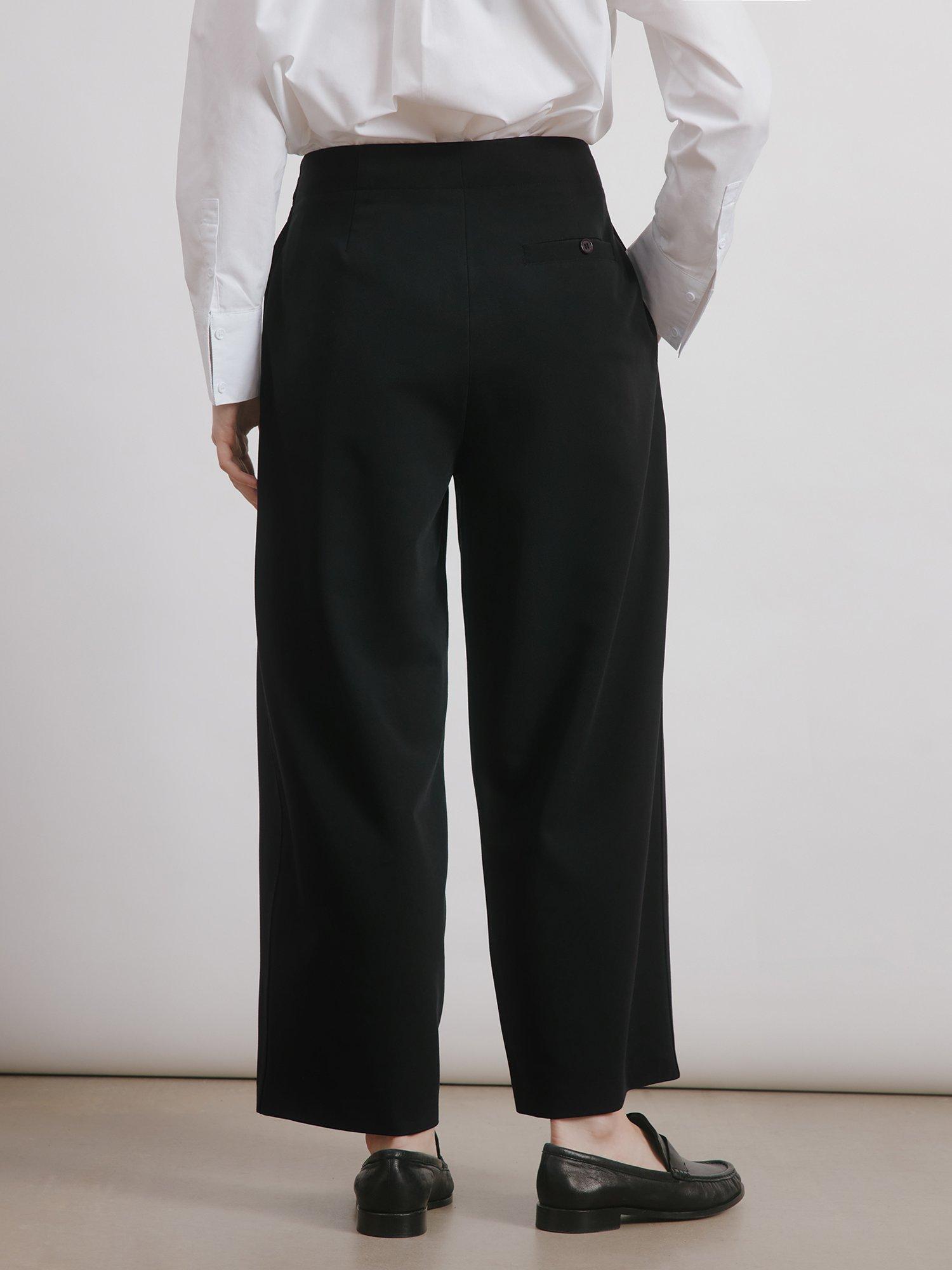 Product image 2 of 6, which shows Albaray Tailored Barrel Leg Trousers, Black, 8