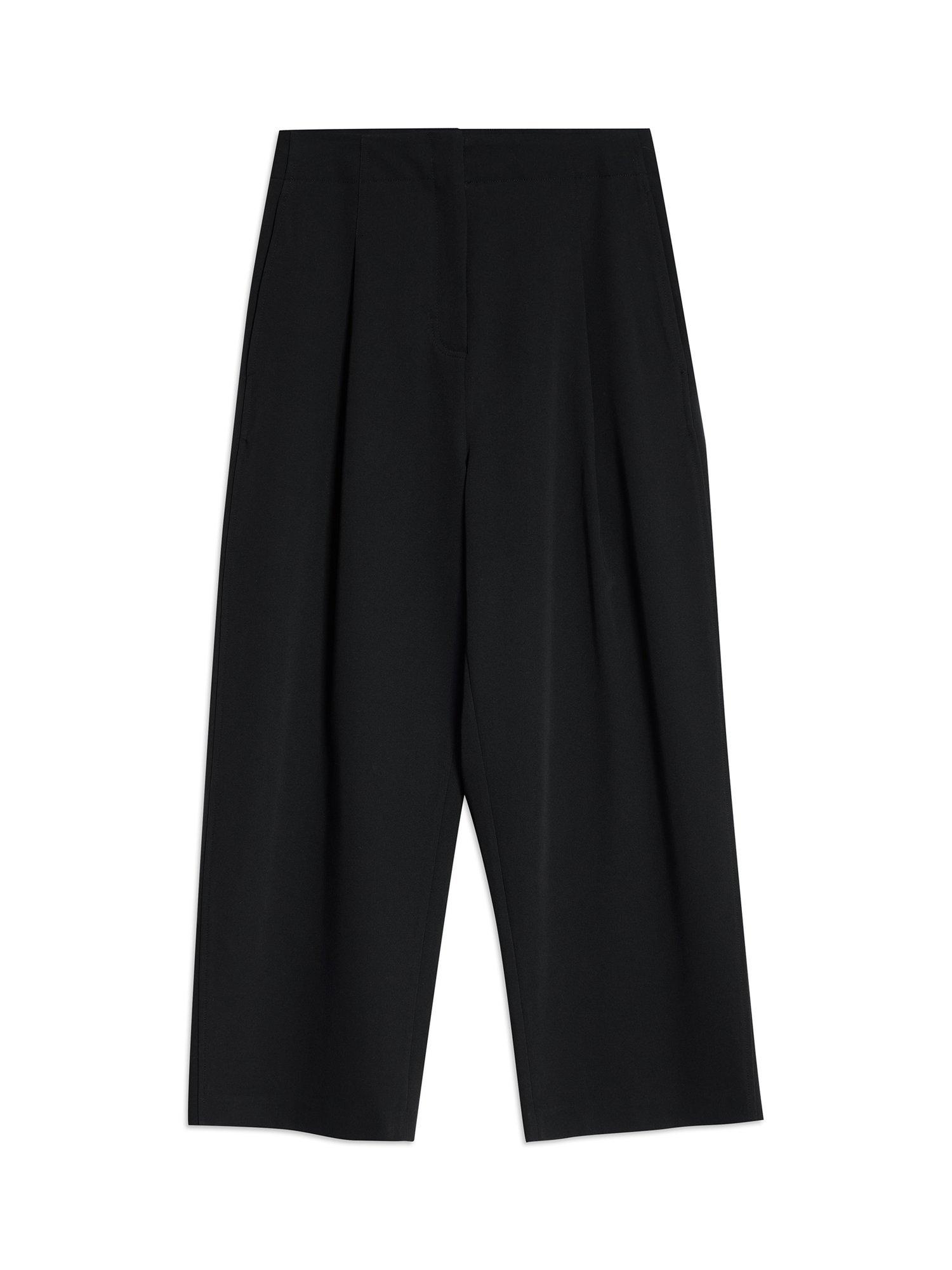 Product image 5 of 6, which shows Albaray Tailored Barrel Leg Trousers, Black, 8