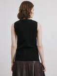 Albaray Ribbed Longline Waistcoat, Black