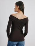 Albaray V Bardot Top, Chocolate