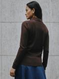 Albaray Fine Knit Polo Shirt, Chocolate