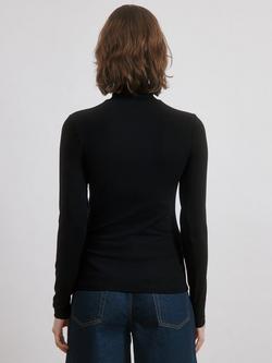 Albaray Jersey Turtleneck Top, Black - view 2, Black