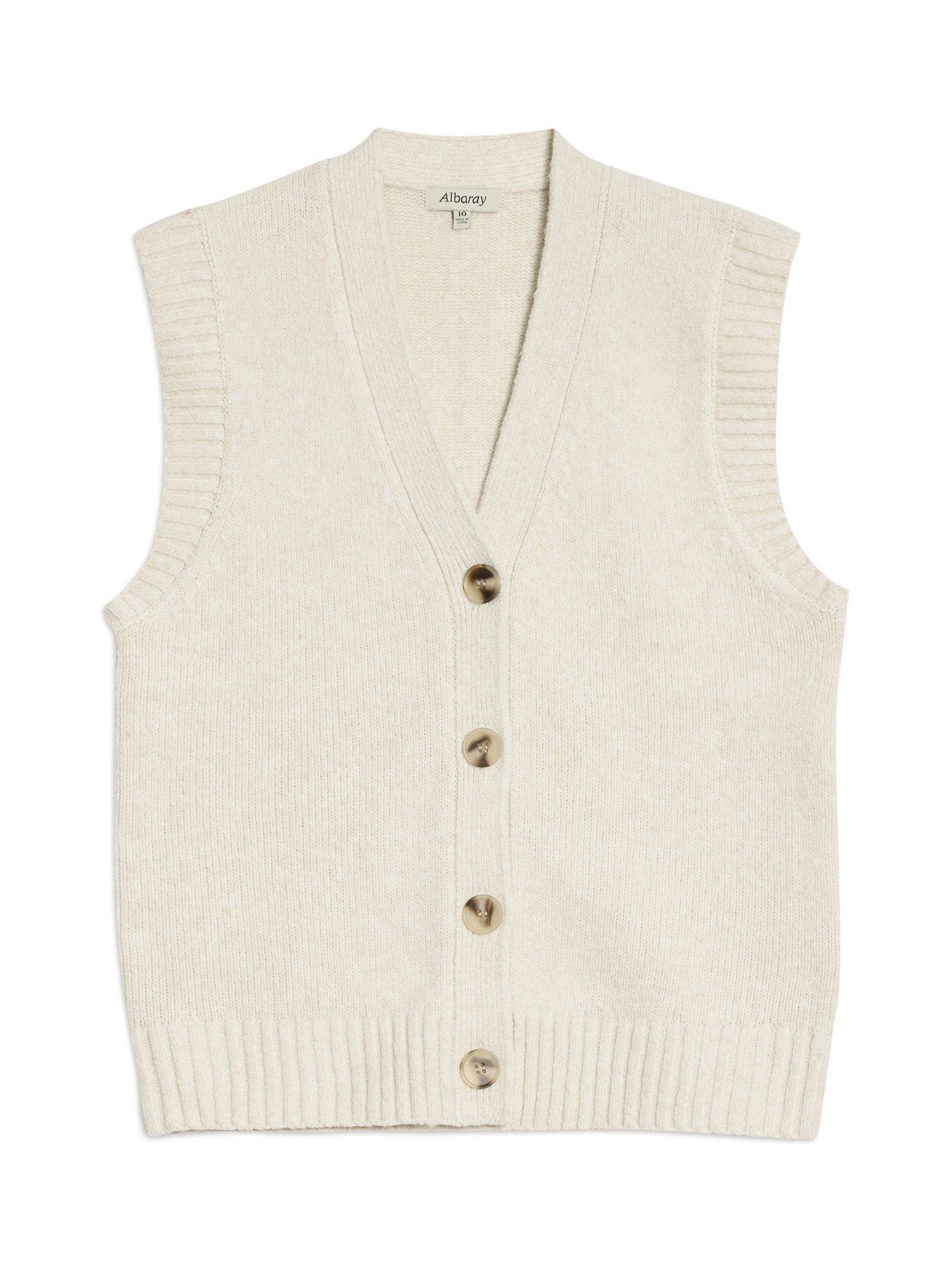 Product image 5 of 5, which shows Albaray Cosy Button Tank Top, Oatmeal, 8