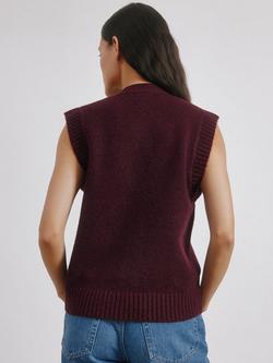 Albaray Cosy Button Tank Top, Burgundy - view 2, Burgundy