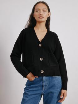Albaray Relaxed Fit V-Neck Cardigan, Black