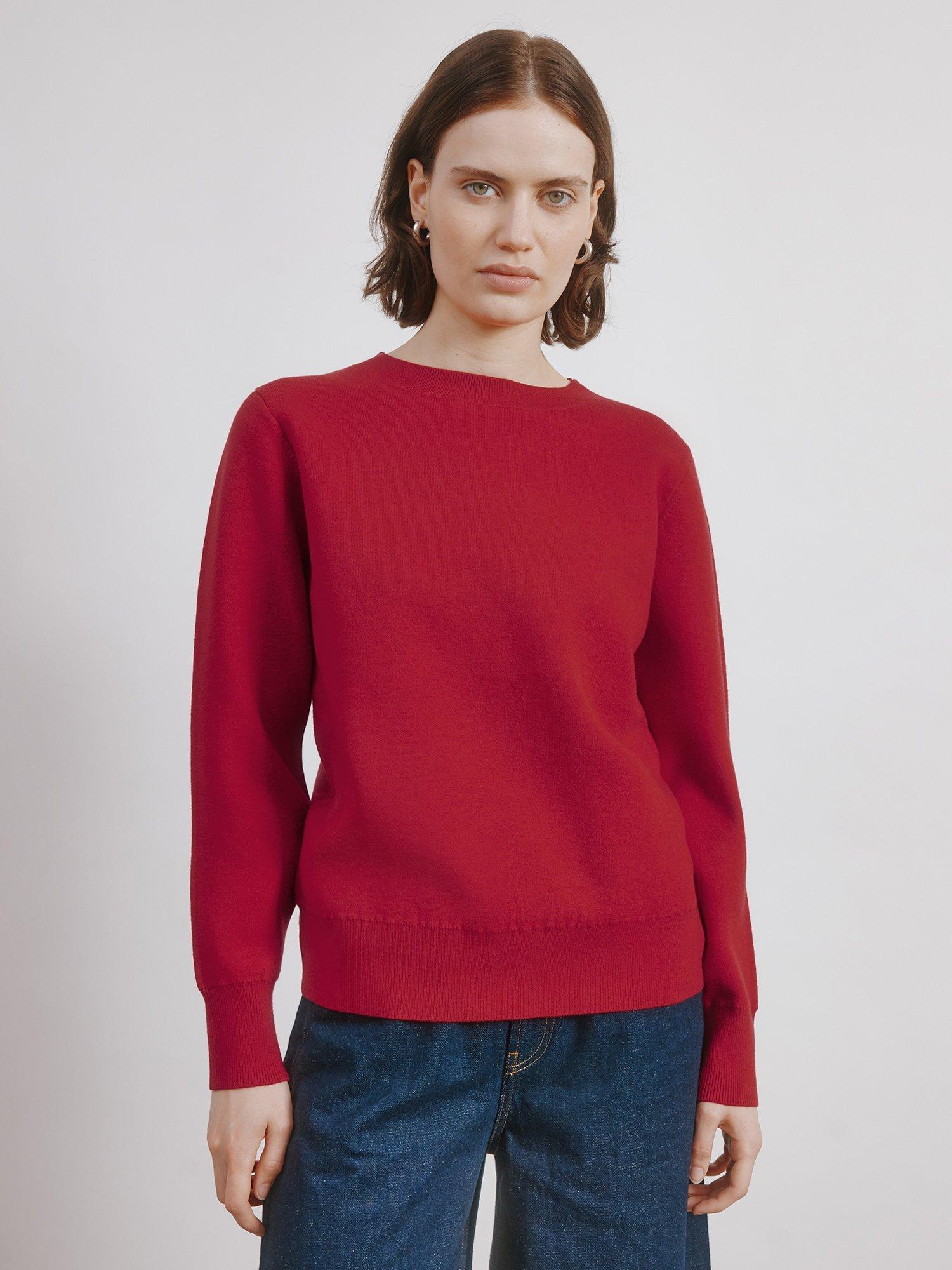 Product image 1 of 5, which shows Albaray Crew Neck Knit Jumper, Red, 8