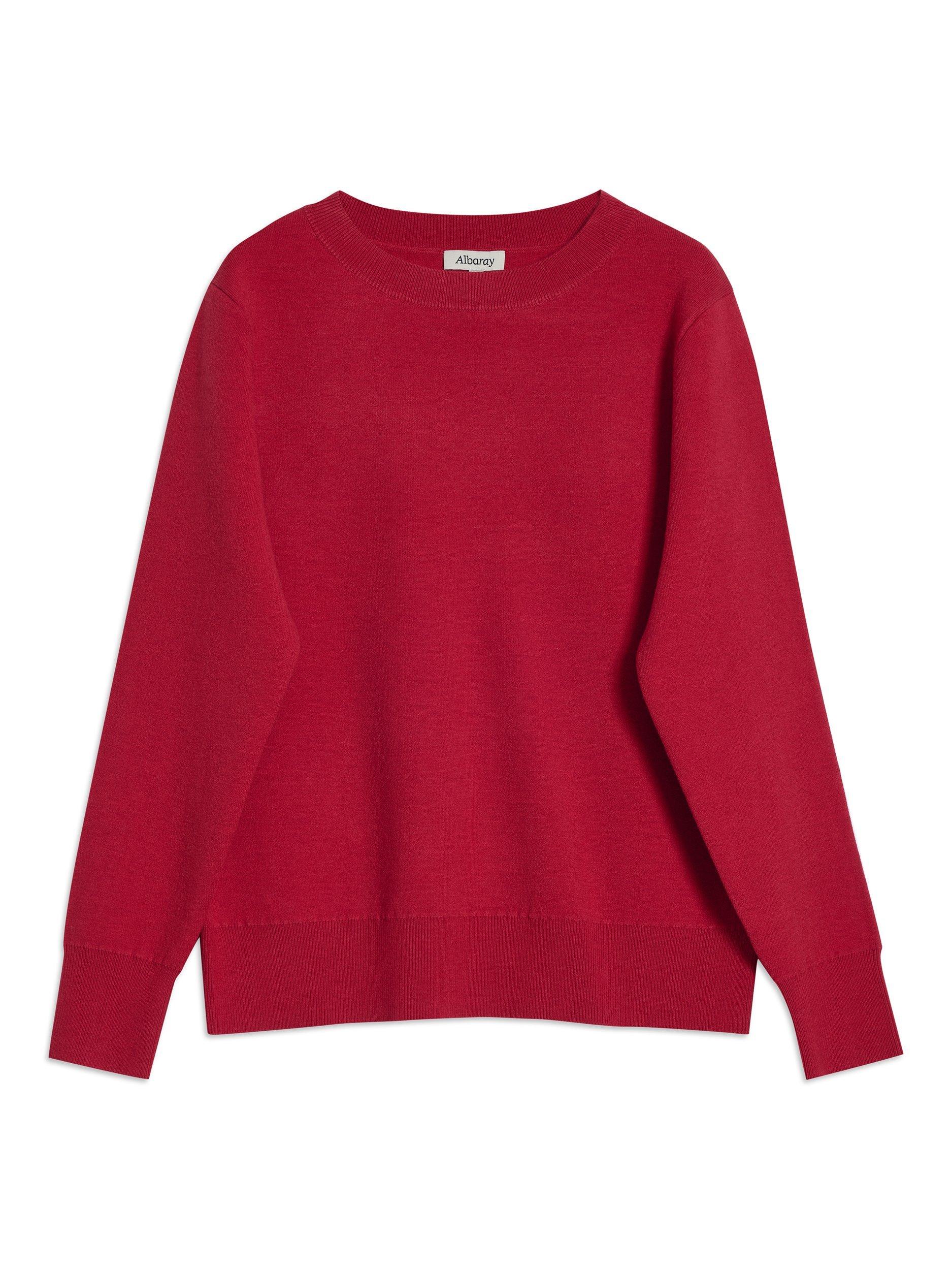 Product image 5 of 5, which shows Albaray Crew Neck Knit Jumper, Red, 8