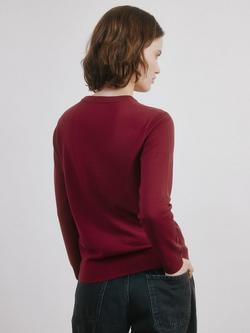 Albaray Crew Neck Pure Merino Wool Jumper - view 2, Red
