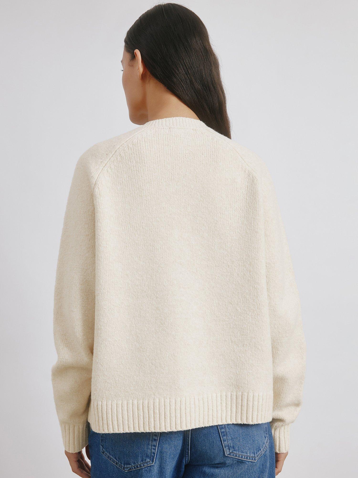 Product image 2 of 5, which shows Albaray Cosy Patch Pocket Cardigan, Oatmeal, 8