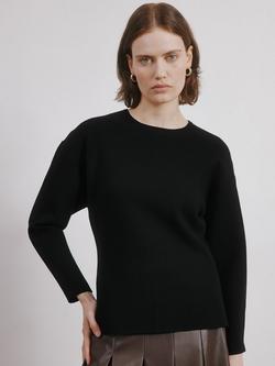 Albaray Cocoon Crew Neck Jumper, Black, Black