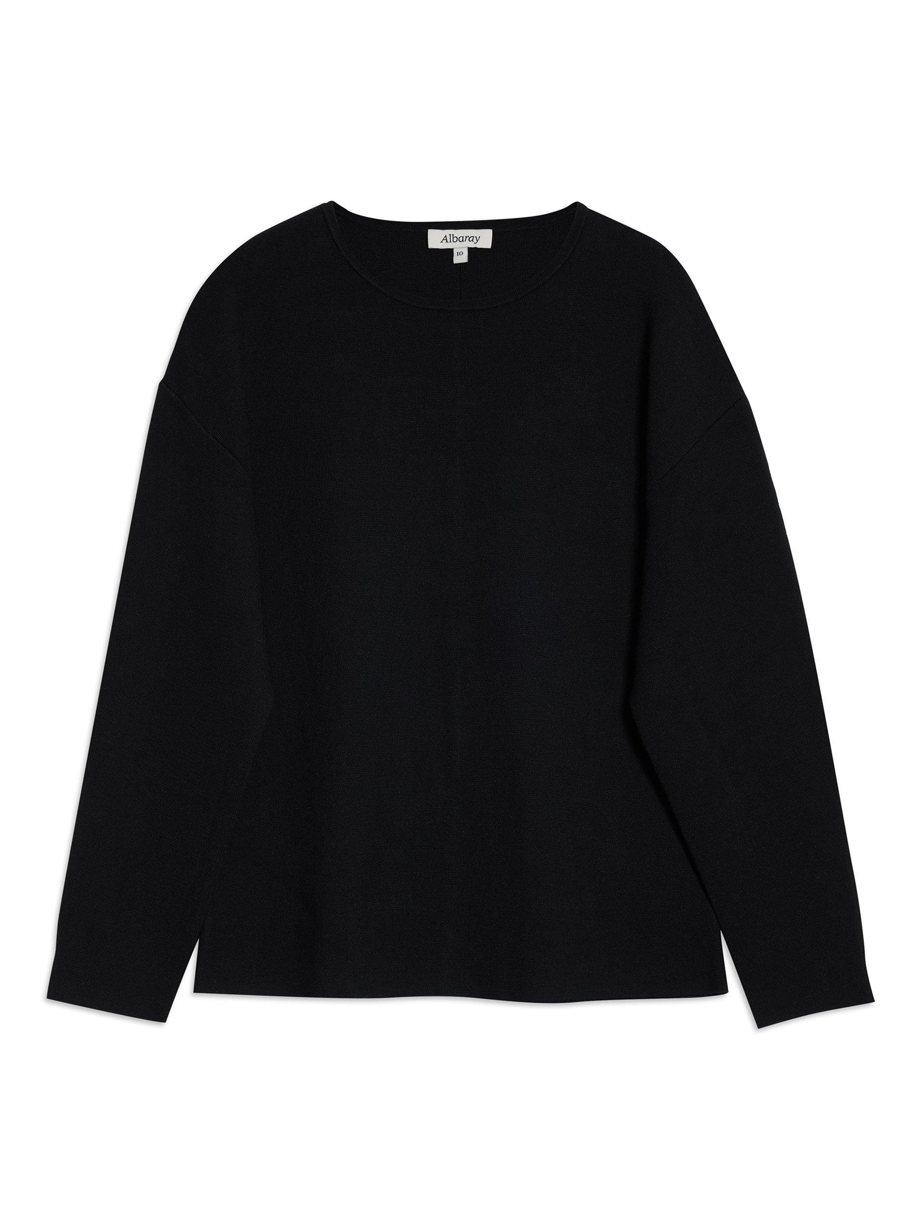 Product image 5 of 6, which shows Albaray Cocoon Crew Neck Jumper, Black, 8