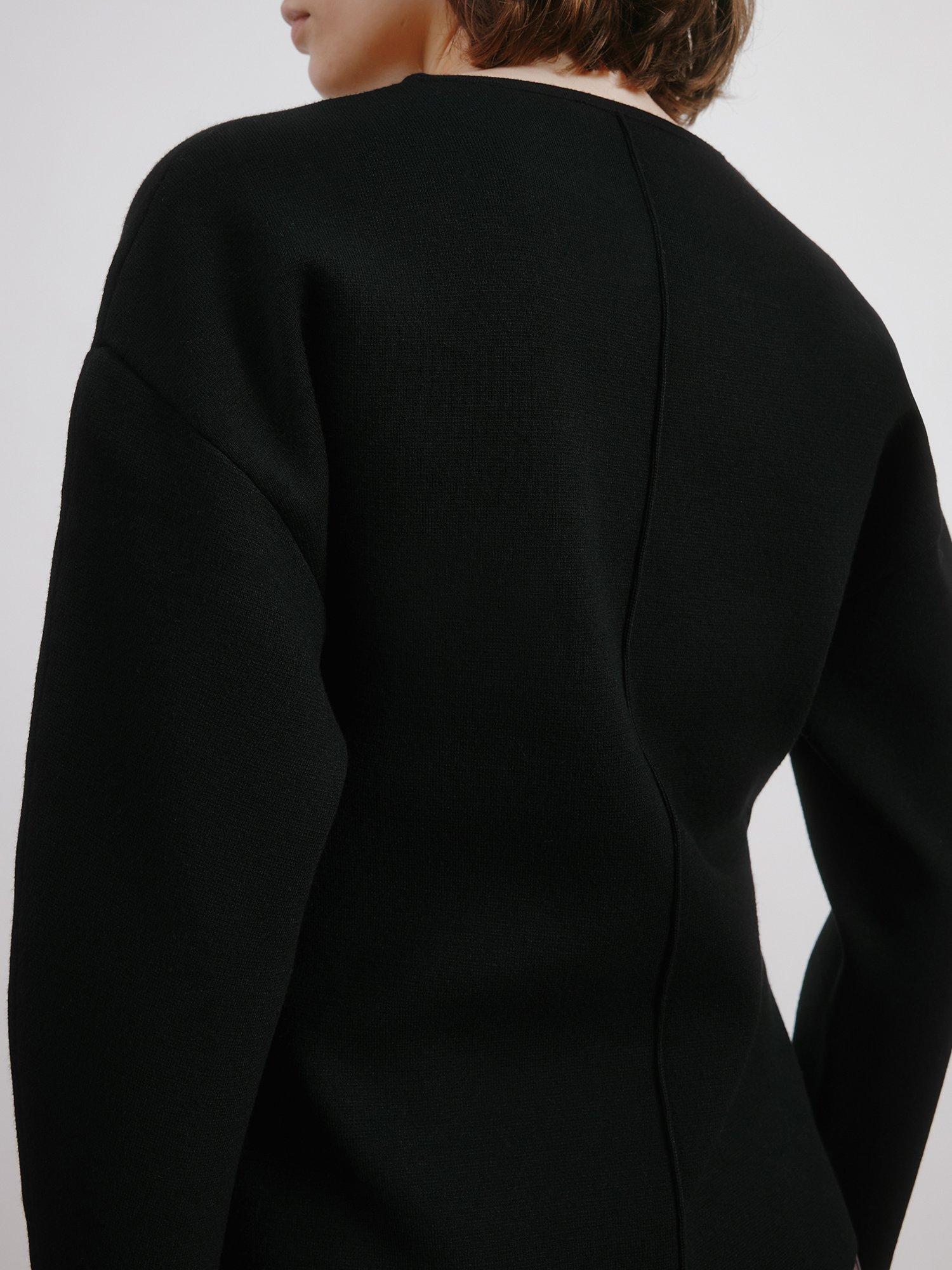 Product image 6 of 6, which shows Albaray Cocoon Crew Neck Jumper, Black, 8
