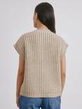 Albaray Chunky Knit Wool Blend Waistcoat, Beige