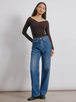 Albaray Mid Rise Straight Leg Jeans, Indigo, Indigo