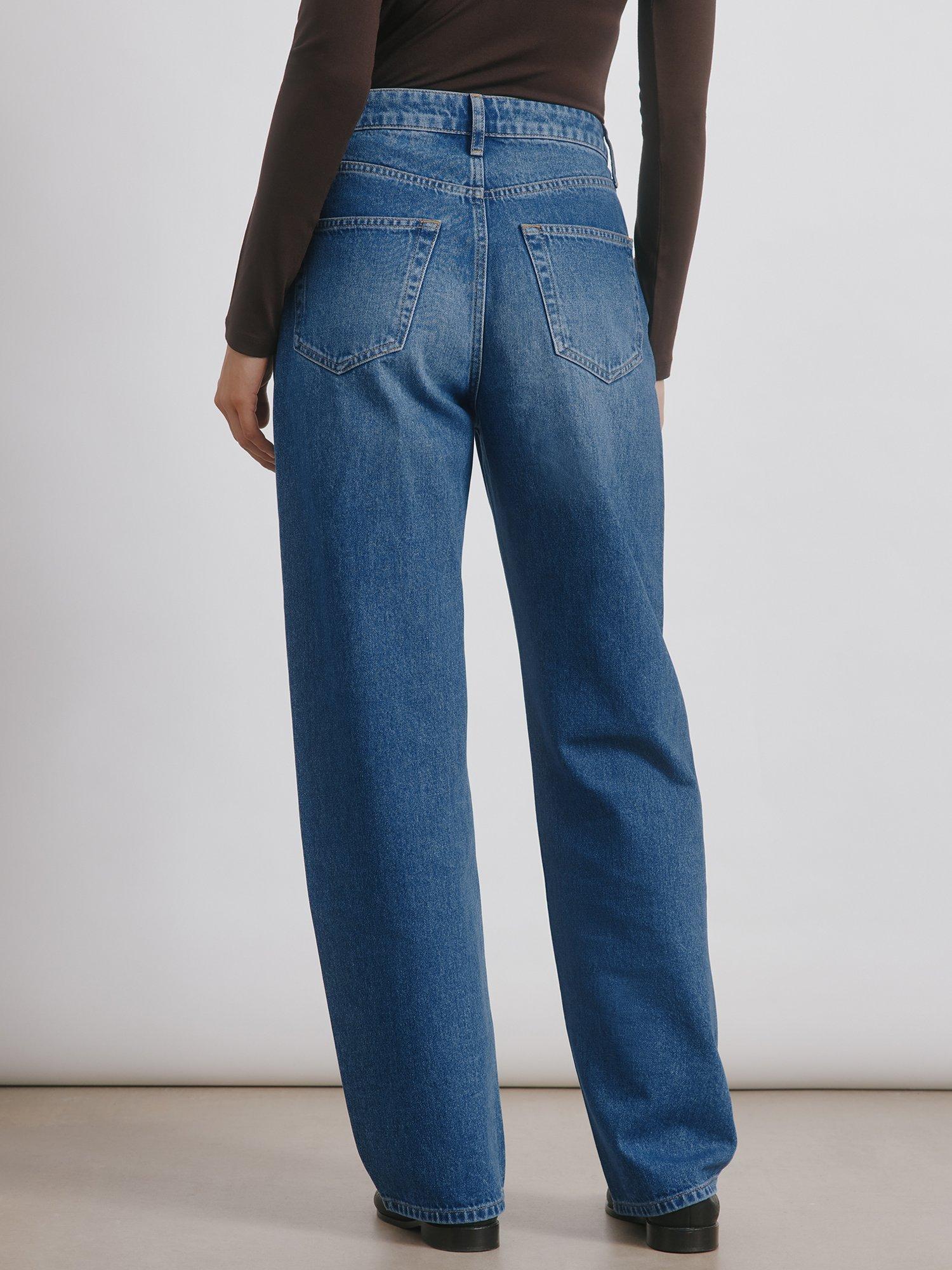 Product image 2 of 4, which shows Albaray Mid Rise Straight Leg Jeans, Indigo, 8