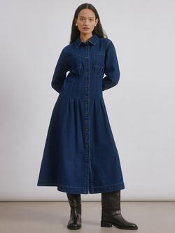 Albaray Fitted Denim Shirt Dress, Blue, Blue