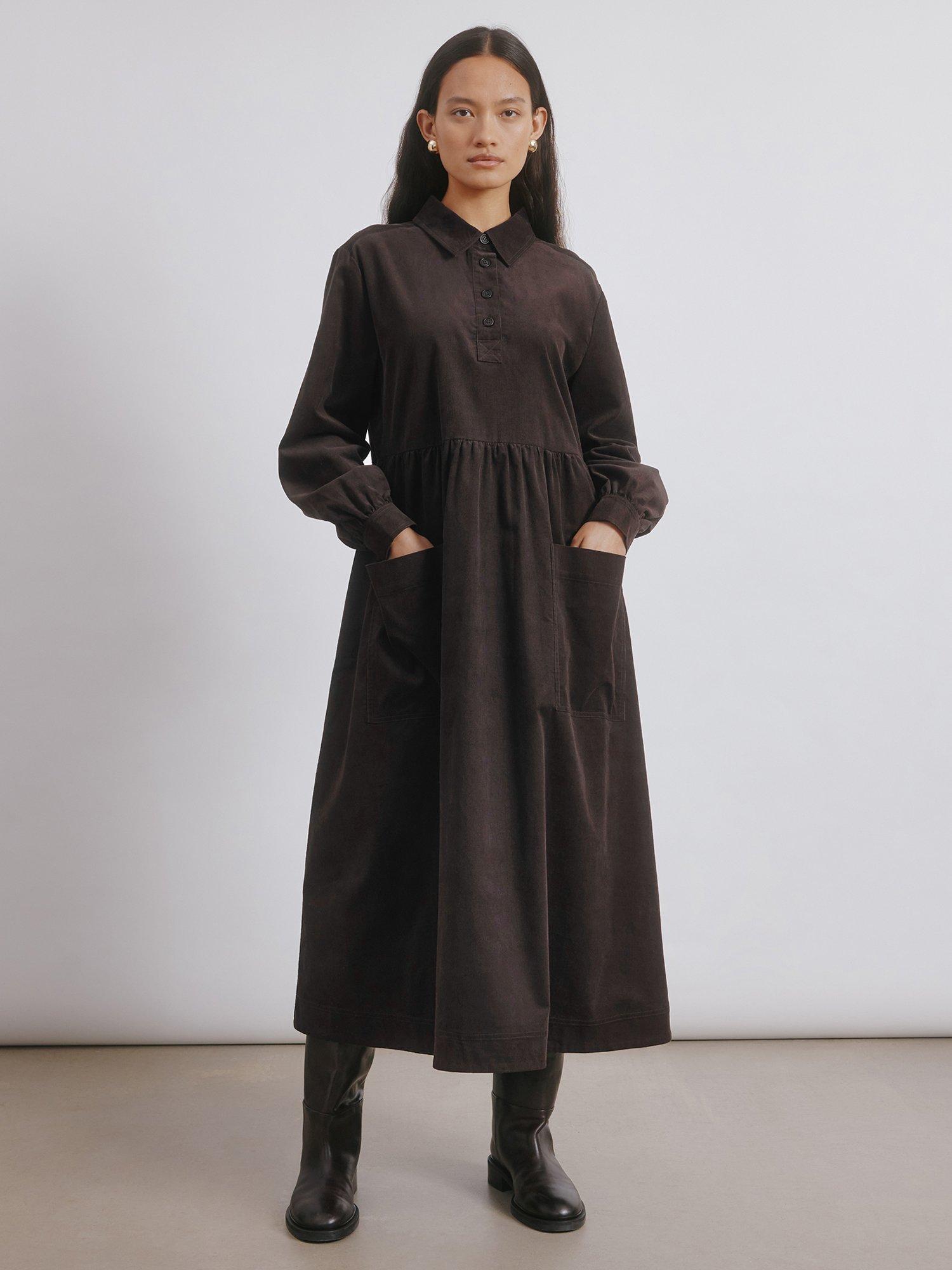 Albaray Patch Pocket Corduroy Midi Dress