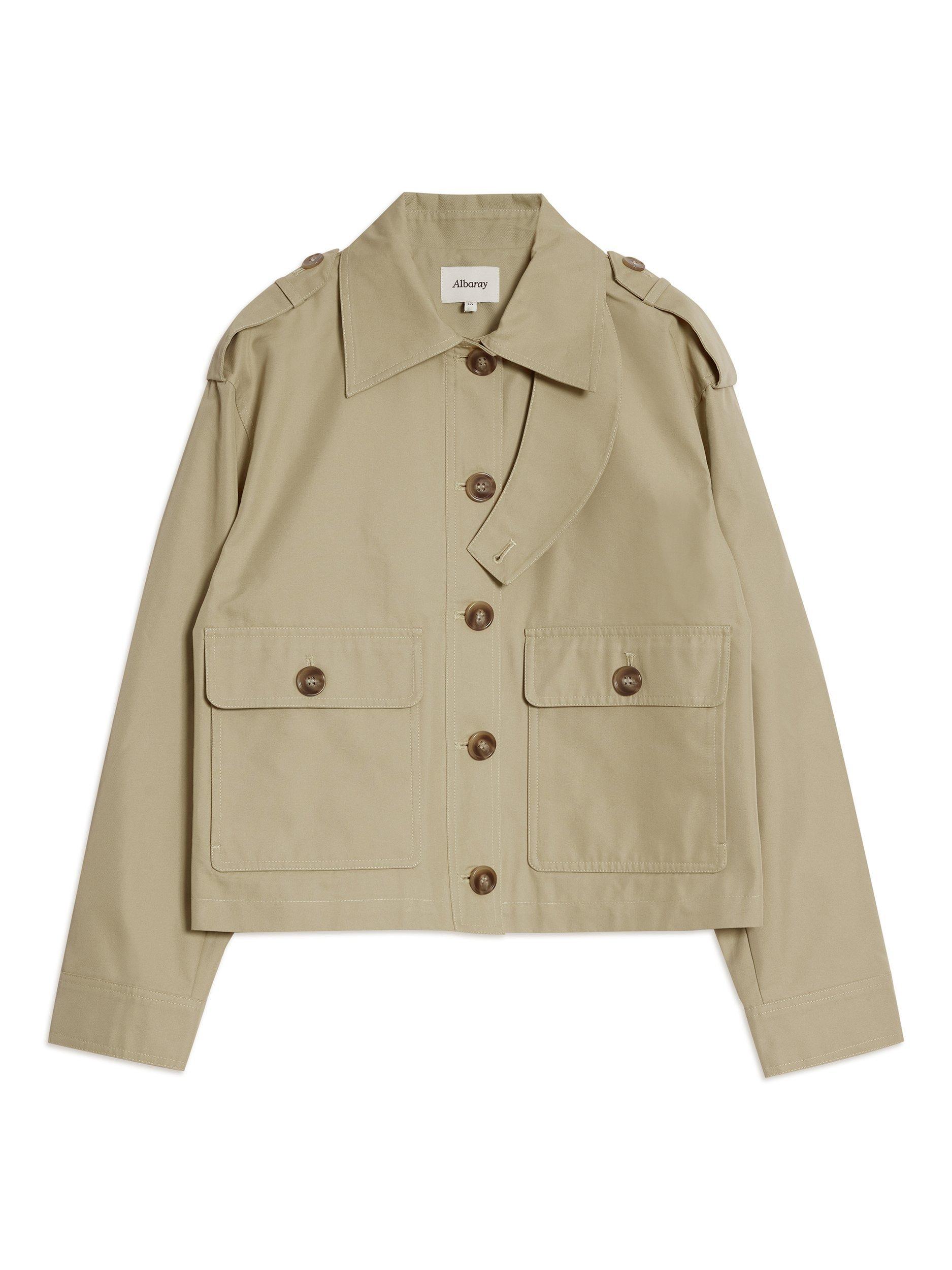 Product image 1 of 7, which shows Albaray Twill Blend Trench Jacket, Beige, 8