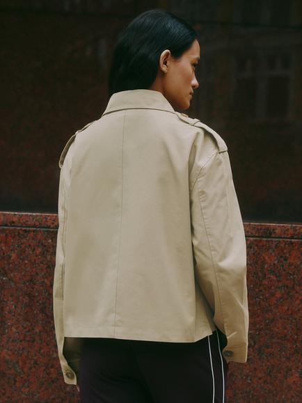 Albaray Twill Blend Trench Jacket, Beige - view 2, Beige