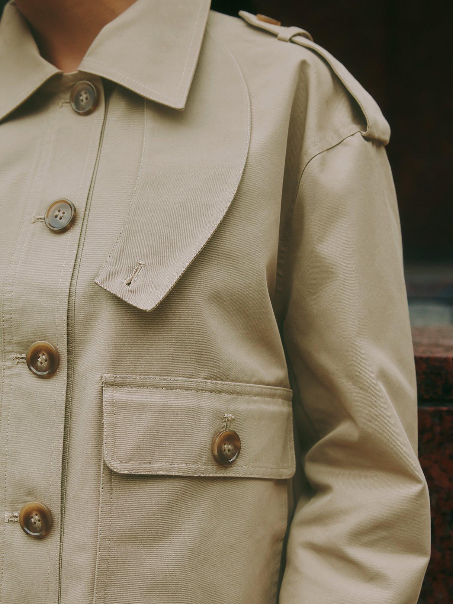 Product image 4 of 7, which shows Albaray Twill Blend Trench Jacket, Beige, 8