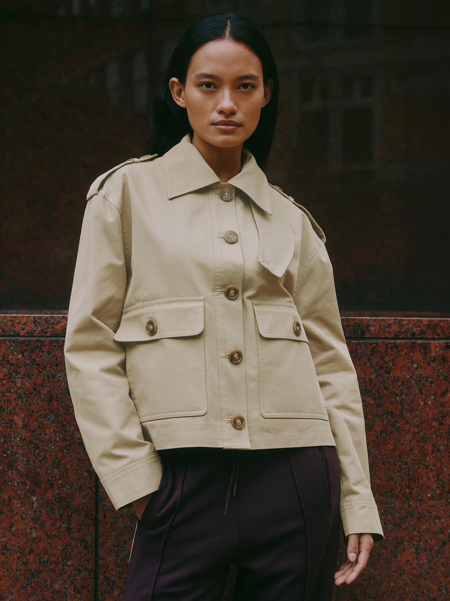 Product image 5 of 7, which shows Albaray Twill Blend Trench Jacket, Beige, 8