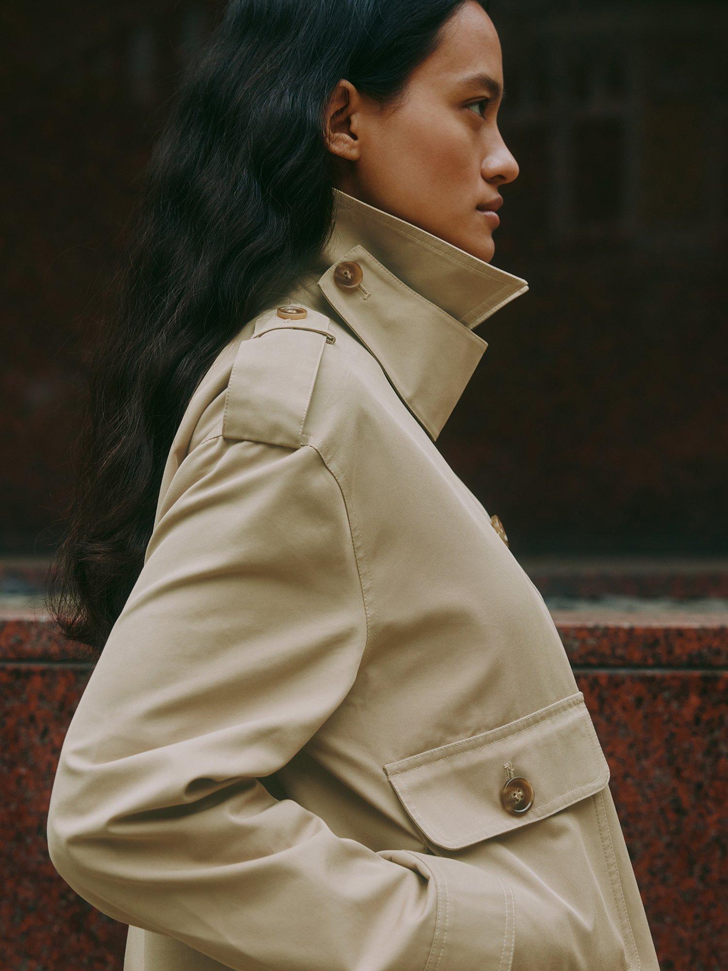Product image 6 of 7, which shows Albaray Twill Blend Trench Jacket, Beige, 8