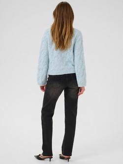 KAFFE Martha Textured Cardigan, Mid Blue - view 2, Mid Blue