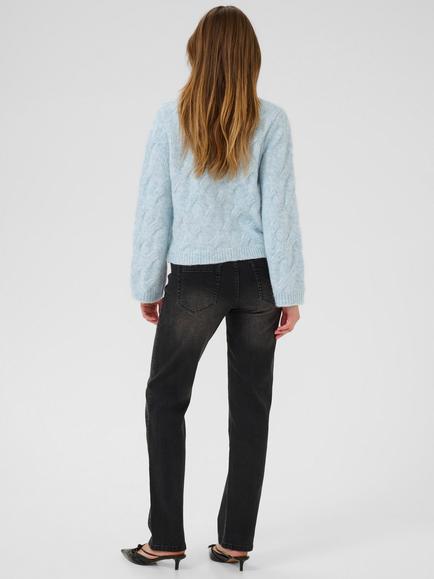 KAFFE Martha Textured Cardigan, Mid Blue - view 2, Mid Blue