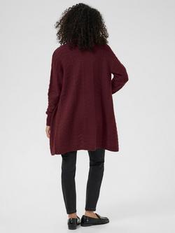 KAFFE KAemria Open Neck Longline Cardigan - view 2, Mid Red