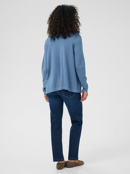KAFFE Fenia Open Neck Cardigan - view 2, Mid Blue