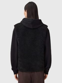 AllSaints Otis Boxy Fit Cropped Gilet - view 2, Jet Black