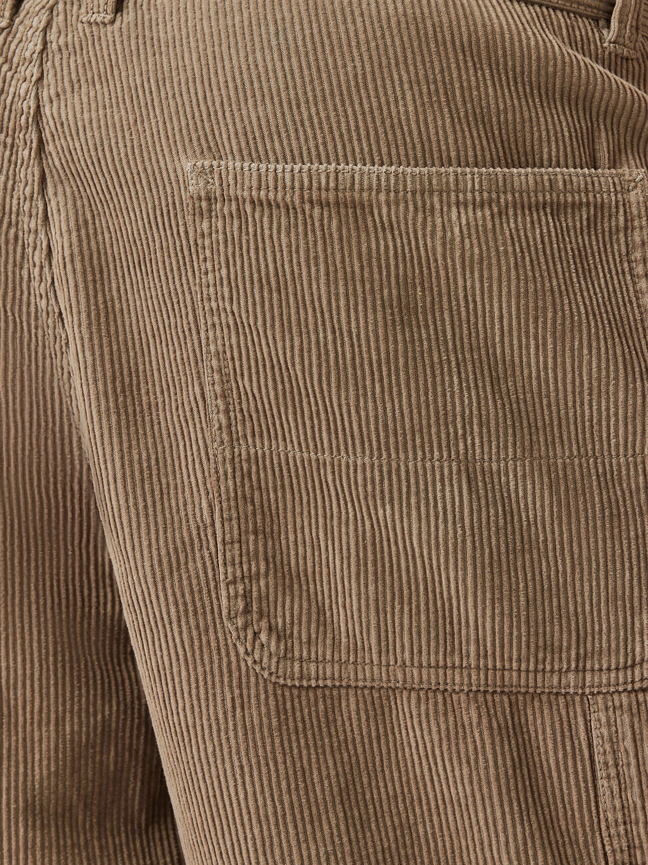 Product image 5 of 10, which shows AllSaints Dunstan Corduroy Trousers, Brown Mid, 28R